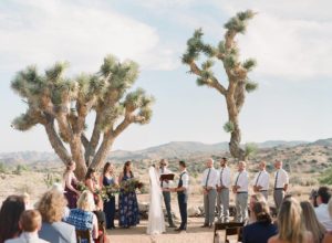 ceremony at rimrock ranch in front of joshua tree