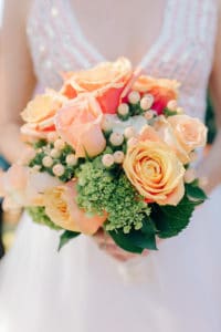 peachy bride bouquet