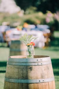 wine barrel cocktail tables for wedding