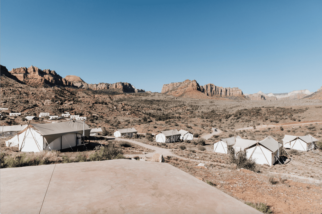 Glamping tents at Under Canvas Zion