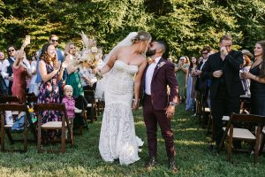 Boho wedding ceremony at Under Canvas Smoky Mountains